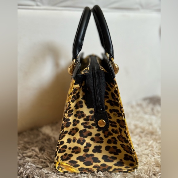 *RARE VINTAGE GIANNI VERSACE* 2-Way Canvas & Leather Baroque Gold LUXURY Handbag - Picture 4 of 16